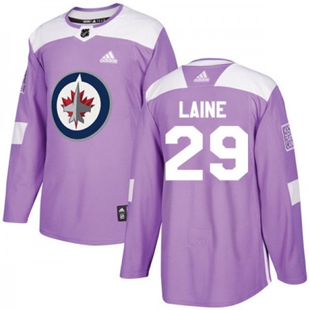 Miehille NHL Winnipeg Jets Pelipaita Patrik Laine 29 Adidas 2017-2018 Violetti Fights Cancer Practice Authentic